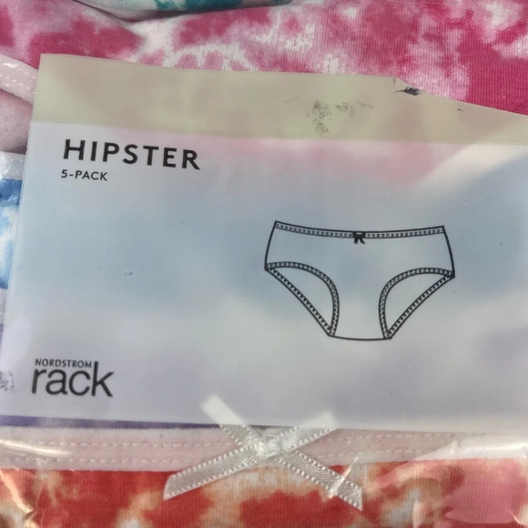NEW Nordstrom 5 Pack Hipster Underwear Girls Size 2 / 3 Tie Dye Multicolor - Picture 7 of 11